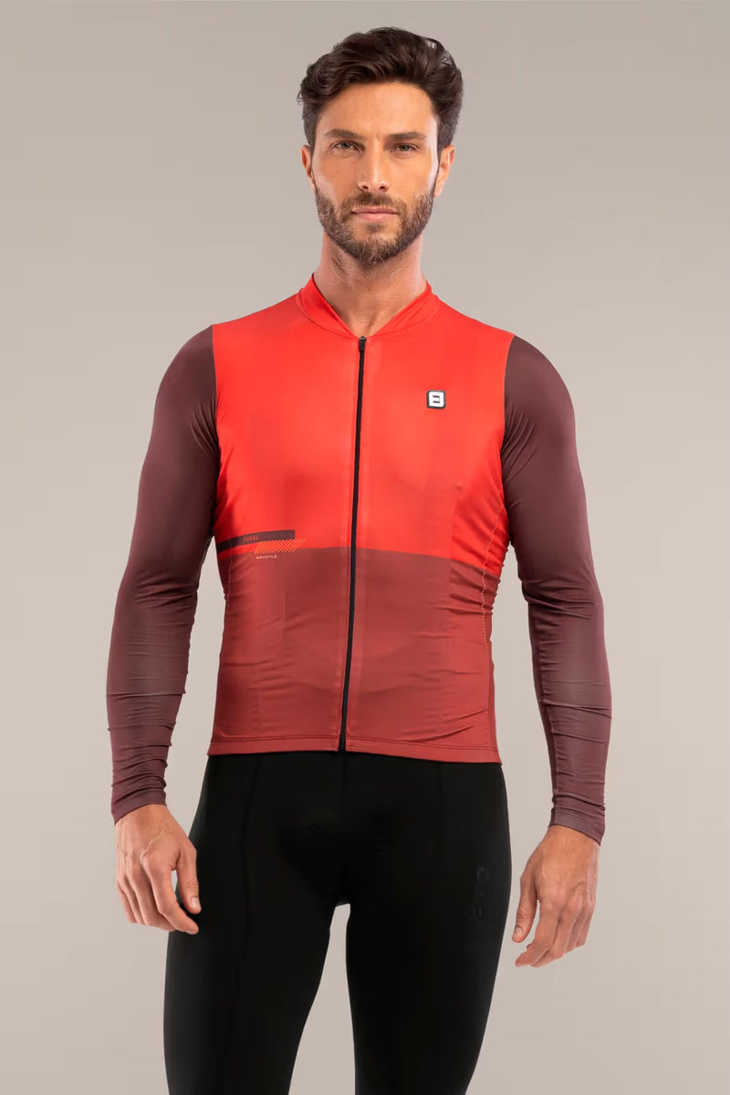 Jersey Ciclismo Euro Manga Longa Invicta Vermelho | Universo Esporte