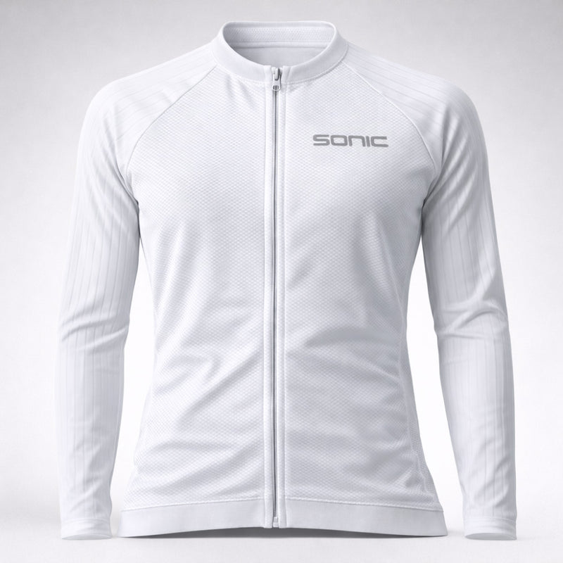 Jersey Ciclismo Velocity Manga Longa Branca | Universo Esporte
