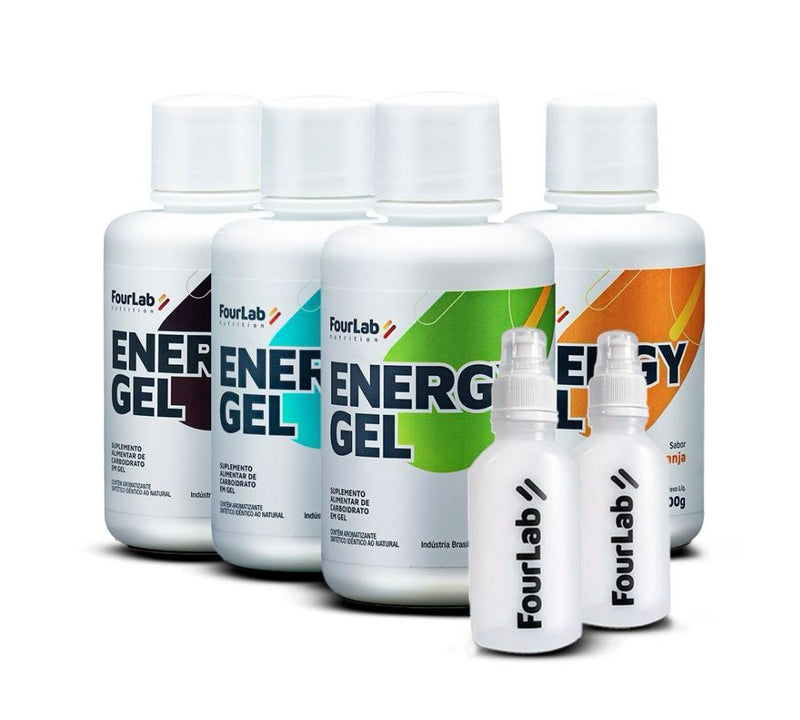 Kit Energy Gel FourLab + 2 Squeezes | Universo Esporte
