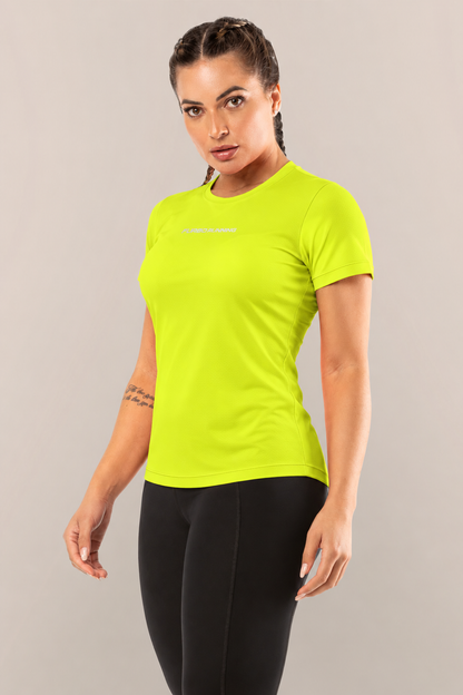 Camiseta Feminina Running Amarela | Universo Esporte