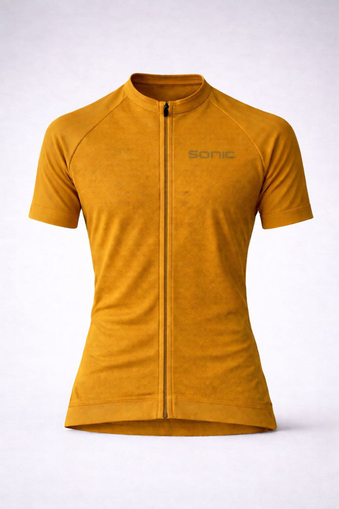 Jersey Ciclismo Velocity Manga Curta Mostarda | Universo Esporte