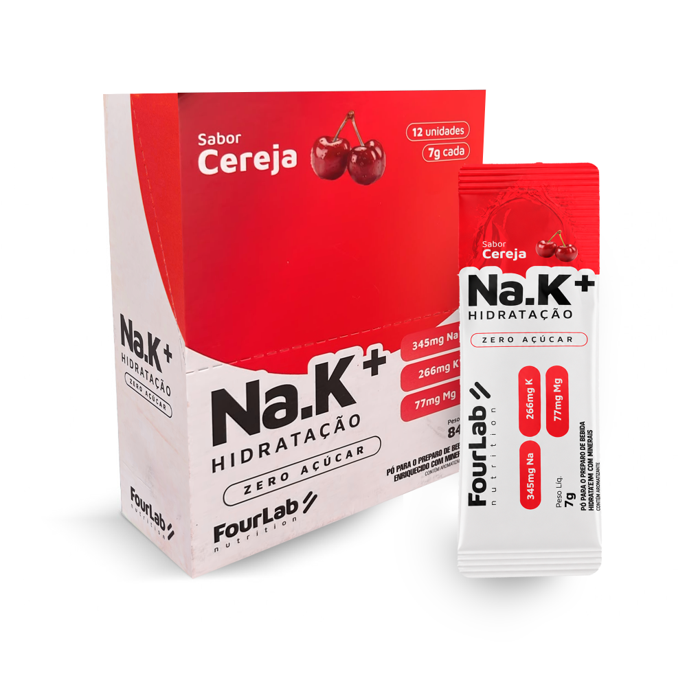 NaK+ FourLab Hidratação display com 12 sachês